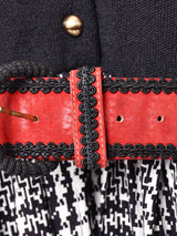 カナダ製 ベルト付き 切り替えデザイン 長袖ワンピース