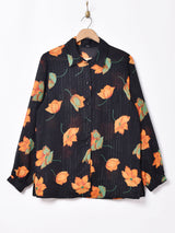 花柄 シアーシャツ