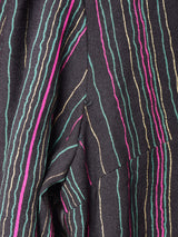 ストライプ ラッフル 長袖ワンピース