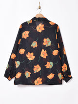 花柄 シアーシャツ