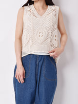 Elcaminoメッシュ ノースリーブトップス