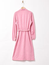 アメリカ製 ベルト付き オープンカラー 長袖ワンピース