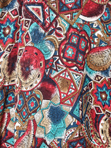 総柄 開襟 長袖シャツ