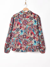 総柄 開襟 長袖シャツ