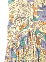 総柄 スリーブレスワンピース