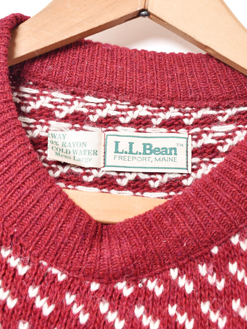 ノルウェー製 L.L.Bean バーズアイ柄 セーター