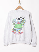 スヌーピー プリントスウェットシャツ