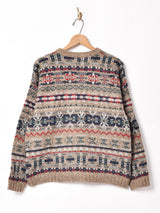 アメリカ製 Woolrich Vネック 総柄セーター
