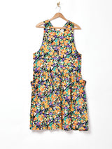 花柄 ビッグポケット スリーブレスワンピース