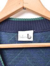 総柄 Vネックセーター