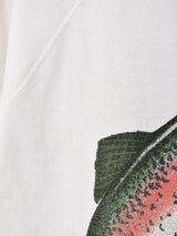 魚 プリントスウェットシャツ