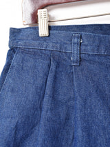タック入り デニムショートパンツ W33