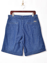 タック入り デニムショートパンツ W33