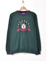 ミッキーマウス 刺繍 スウェットシャツ