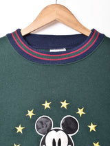 ミッキーマウス 刺繍 スウェットシャツ