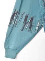 アメリカ製 ポケット付き オオカミ プリントスウェットシャツ