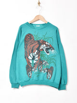 イングランド製 タイガー プリントスウェットシャツ