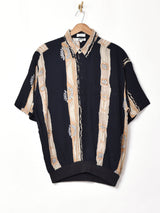 カナダ製 総柄 プルオーバー 半袖シャツ