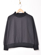 【2色展開】 長袖 エンボス リブトップス