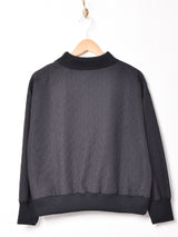 【2色展開】 長袖 エンボス リブトップス