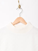 【2色展開】 長袖 エンボス リブトップス