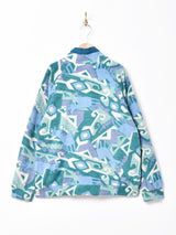 総柄 プルオーバーフリースジャケット