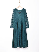 【3色展開】Emerald Motel長袖 レース×シアー ワンピース