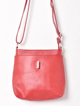 スクエア型 レザーショルダーバッグ