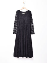 【3色展開】Emerald Motel長袖 レース×シアー ワンピース