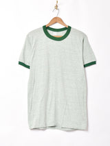 フロッキープリント リンガーTシャツ