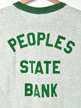 フロッキープリント リンガーTシャツ