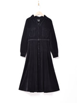 【3色展開】Meridianコーデュロイ ドレスコート ワンピース