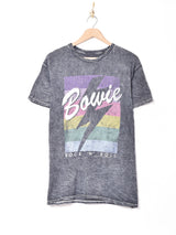 David Bowie ケミカルウォッシュ プリントTシャツ
