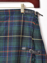 チェック柄 プリーツラップスカート