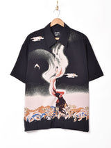 デザイン 半袖 オープンカラーシャツ