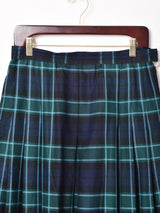 チェック ワイドプリーツスカート