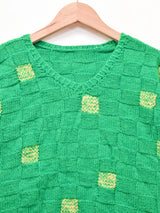 スクエアデザイン 半袖セーター