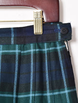 チェック ワイドプリーツスカート