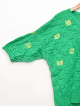 スクエアデザイン 半袖セーター