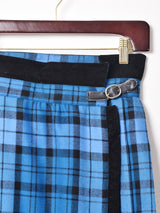 ウエストデザイン チェック柄ラップスカート