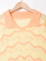 ウェーブデザイン 半袖セーター