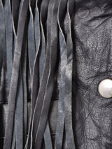 バラ レースアップ フリンジ レザーベスト