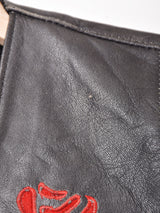 バラ レースアップ フリンジ レザーベスト