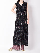 Emerald Motel 花柄 チャイナボタン スリーブレスワンピース