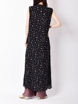 Emerald Motel 花柄 チャイナボタン スリーブレスワンピース