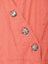 ボタンデザイン スリーブレスワンピース