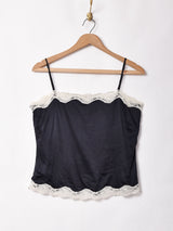 レースデザインバイカラー キャミソール