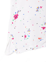 花柄 半袖ノーカラーシャツ