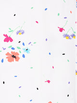 花柄 半袖ノーカラーシャツ