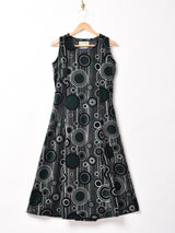 Emerald Motel 総柄 スリーブレス ベロアワンピース